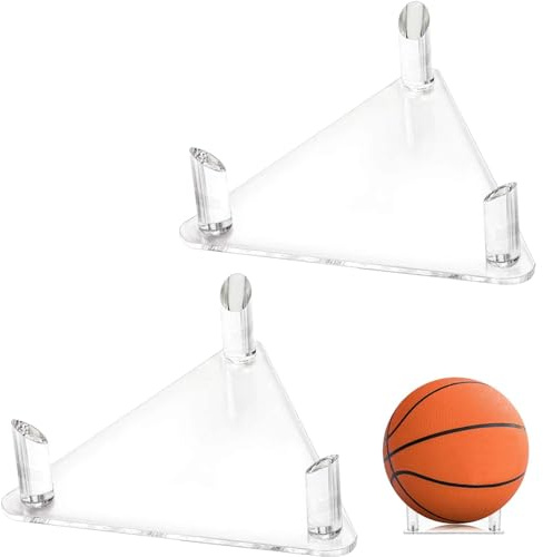 Bustlwor 2 Pezzi Espositore Pallone Calcio Supporto, Acrilico Supporto da Palla, Supporto per Pallone Trasparente Durevole, per Palloni Memorabilia Basket Softball Bowling Pallavolo