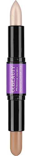 CCbeauty Cream Highlight and Contour Stick, Shimmer Highlighter Makeup, Contouring Highlighting Makeup, Face Shaping Stick, Lightweight, Blend Smooth, Colour Corrector Concealer Stick, Blonde/Mocha