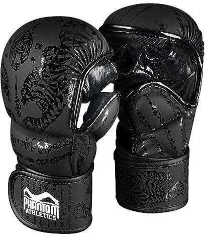 Phantom MMA Guanti APEX | Guanti professionali per Sparring, Fight, Boxe, Freefight (Muay Thai - Nero, L/XL)