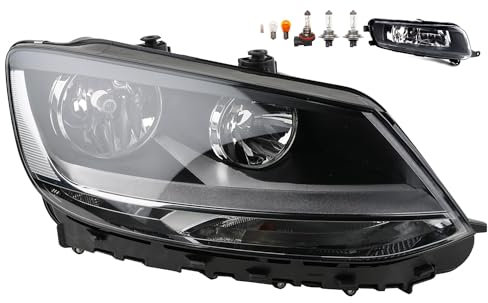 Johns, Scheinwerfer Halogen Front passend für VW Sharan 7N 06/2010-06/2015 H7 H7 Rechts + Nebelscheinwerfer + Leuchtmittel