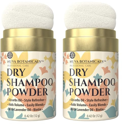 Nuva Botanicals Non-Aerosol Dry Shampoo Powder - Lavender - 2 Pack, Classic