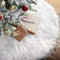 POPOYU White Christmas Tree Skirt 122CM/48in, Luxury Plush Xmas Tree Floor Mat, Faux Fur Large Round Mat Base Cover for Christmas Tree, New Year Party Home Decorations