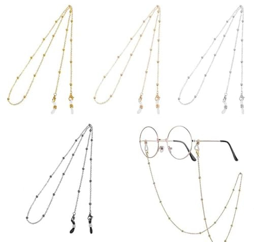 LAKJUOZ 4 Pieces Women'S Eyewear Chain Glasses Chain Anti-Slip Anti-Lost Women'S Glasses Chain For Myopia Sunglasses, Sports Glasses, Reading Glasses, Preventing Accessories