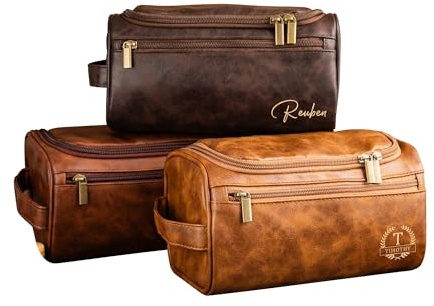 Trousses de Toilette personnalisées pour Hommes, Trousses de Voyage personnalisées avec Crochets, Trousses de Toilette gravées avec initiales, Anniversaire Saint-Valentin Cadeau pour Les Hommes