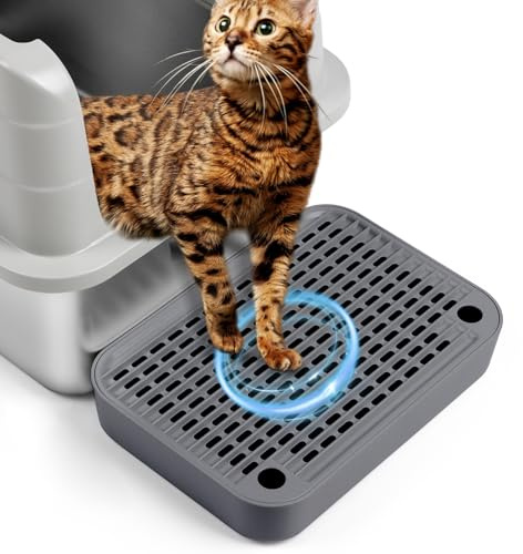Bartuke Alfombrilla con Filtro para Bandeja Sanitaria de Gato, Ideal para Gatitos y Gatos Mayores (Gris Oscuro)