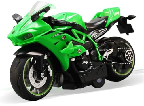 QYJMLH Giocattolo Modello Di Moto, Moto Giocattolo per Bambini,Tirare Indietro la Motocicletta,Per Motociclette Adatto a Regali Di Compleanno Per Torta decorazione (Verde - 12,8 * 6,5 * 8,4 cm)