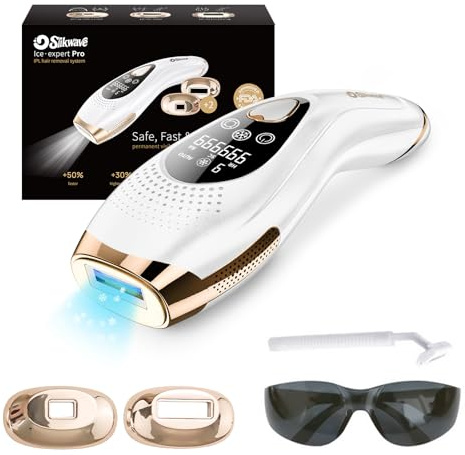 Laser Hair Removal IPL Device with 6°C Ice Cooling, At Home Hair Removal for Women & Men, 999,900 Flashes, 9 Energy Levels, Auto & Manual Modes for Face, Body & Bikini Line Silver
