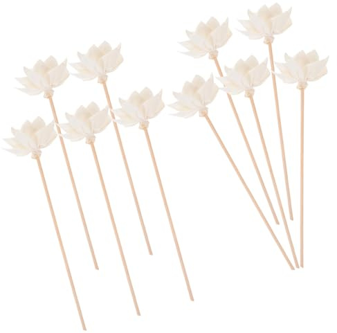 FUTUREORYY 10 Piezas Unidades Varillas Aromáticas Rattan con Flores Secas para Difusor de Aceites Esenciales Decoración Hogar Oficina SPA