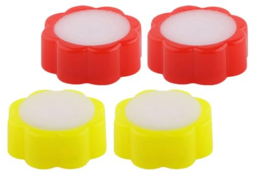 SUPVOX Humedecedor de Dedos Esponja Floral 4 Piezas (2 Rojas 2 Amarillas) 6,8x6,8x2,4 Cm para Contar Dinero y Papel en Oficina, Herramienta Absorbente para Bancos y Tareas de