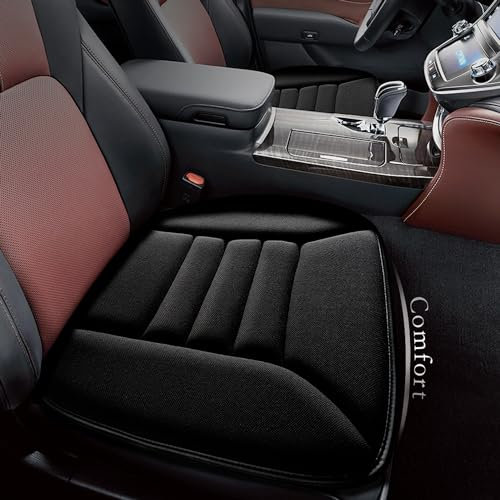 kingphenix Cojín de Asiento para Coche con Espuma Viscoelástica de 3 cm – Cojín para Coche y Silla de Oficina (Negro)