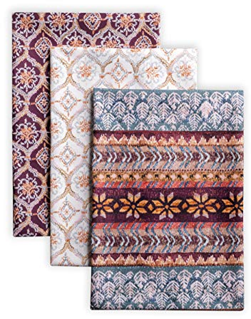 Maison d'Hermine Küchenhandtücher 3er-Set 100% Baumwolle 70 cm x 50 cm Wiederverwendbare Geschirrtücher aus Stoff saugfähig mit Aufhängeschlaufe Küche Weihnachtsdekoration (Fair Isle)