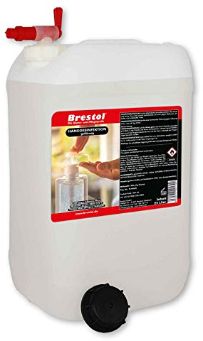 HANDDESINFEKTION Gel 25 Liter + Auslaufhahn 61 mm + Reduzierspitze - Desinfektionsmittel für Hand Haut Hände Desinfektion Händedesinfektion Desinfektionsgel Geldesinfektion gelförmig