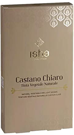 ISHA cosmetics-Castano chiaro- tinta vegetale in polvere -testato dermatologicamente e al nichel<1ppm-vegan-100g