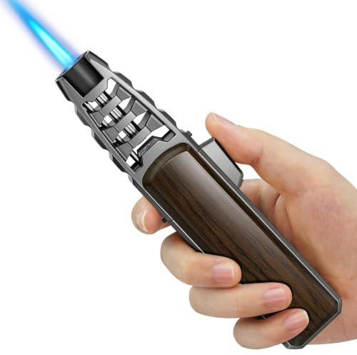 SAMNIU FireSaber Kitchen Solar Torch Butane Lighter, with safety lock, refillable & fits all gas tank, Adjustable Flame for Desserts, caramel pudding, grill, BBQ, Father's Day gift for men dad