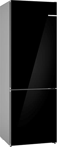 Bosch KGN49LBCF XXL-Stand-Kühl-Gefrier-Kombination Serie 6, freistehende Kühlkombination mit Gefrierbereich unten 203x70cm, 311L Kühlen, 129L Gefrieren, NoFrost, VitaFresh XXL, FlexInterior, Schwarz