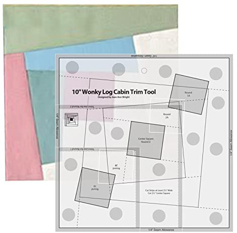 Quilt-linjal lapptäcke linjal rutnät Wonky Log Cabin Tri Tool Quilting Mall Patchwork Linal, sylinjal, sylinjal, för ritning, hantverk, sömnadsprojekt och gör-det-själv, quilttillbehör