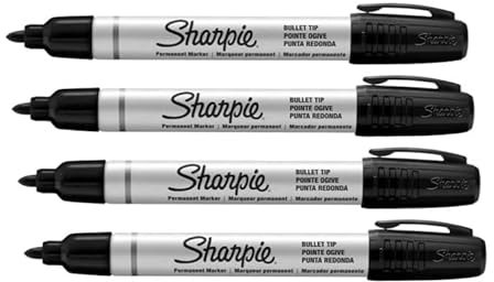 Sharpie Pro Industrial Strength Permanent Markers | Bullet Tip | Black Ink | 4 Count