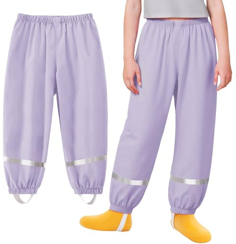 Baogaier Pantalon de Pluie pour Enfants Non doublée Pantalon Léger 1-10 Ans | Tout-Petits Pantalons, Coupe-Vent, imperméable Pluie, Garçons Fille Anti-Boue, Fin Pantalon, Réfléchissant, d'extérieur école