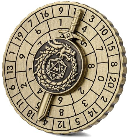 DND Radwürfel Spinner, Fingerspitzen Gyro, 7-in-1 Kampfschwert Metall D&D Würfel, Roulette Würfel Spinner für DND Würfelset, D&D Geschenke mit Geschenkbox, Rollenspiel Brettspiel Zubehör, Bronze