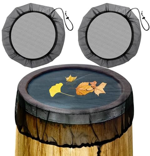 YUJUVI Pack of 2 95 cm rain butt net, rain butt cover, high quality adjustable drawstring, rain barrel, protective net, mosquito protection, rain butt protective cover, protection against leaves