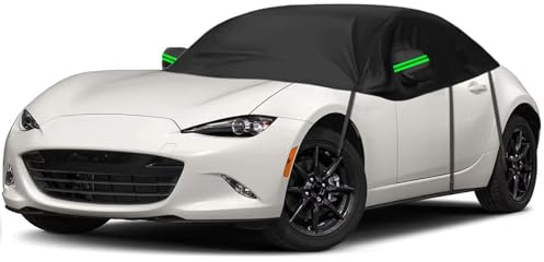 generico mezza copertura auto Compatibile con Mazda MX-5 ND 2015-2025, Impermeabile e resistente alla neve，copertura per tettuccio apribile, copertura per finestrini auto（Black）