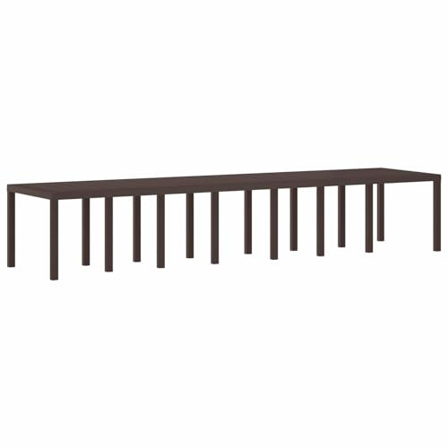 vidaXL Tavolo da Giardino Marrone 400 x 100 x 73 cm polyrattan | Stile moderno con linee dolci e un bel finish marrone, Costruzione robusta perfetta per l’esterno,
