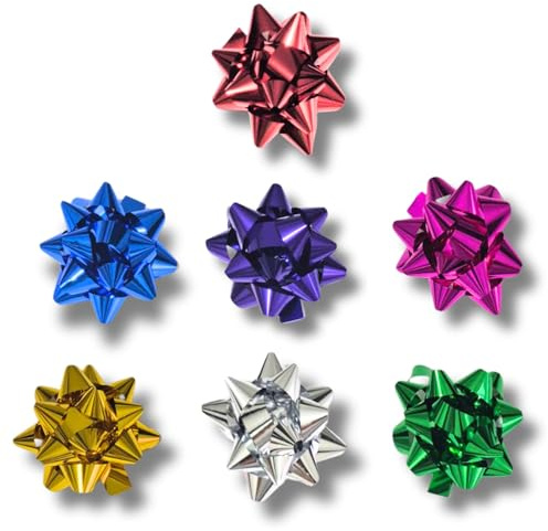 KAYFLOR Coccarde per Pacchi Regalo (35 Pezzi) | Fiocco Regalo per Regali di Natale da 6 cm | Coccarde Adesive per Pacco Regalo | Regali per Matrimonio, Compleanno, Anniversario in 7 Colori Vivaci