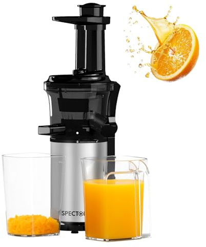 Cold Press Juicer Machines, Automatic Masticating Juicer for Fruits and Vegetables, Powerful Slow Masticating Juicer with Two-layer Filter, High Juice Yield, 2 Cups and Brush