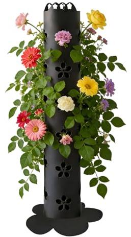 Generico Torre Aeroponica Da Giardino - Torri Per Piantagioni Verticali, Contenitori Impilabili Per Giardino Di Erbe Aromatiche, Di Vasi Per Fragole Multi Livello, Decorazioni Floreali Per