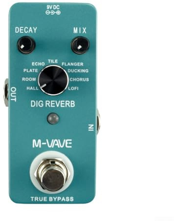 Yelvera Professional för MVAVE digital reverb-effektpedal 9 lägen med äkta bypass och LED-indikator för gitarrljudförbättring