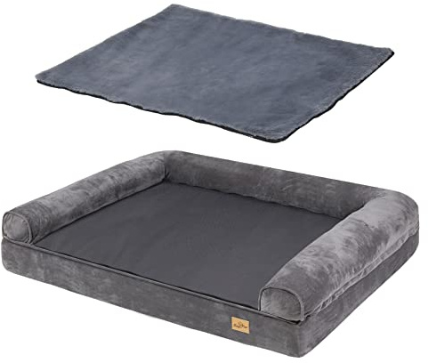 BingoPaw Panier Chien Taille Grande: Coussin pour Grand Chien Déhoussable Lit Lavable en Peluche pour Chiens Canape Orthopétique avec Rebord pour Animaux de Compagnie 120x90x20cm