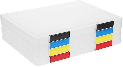 Baluue Caja De Almacenamiento De Archivos Transparente Caja Archivadora Para Documentos De Documentos A4 Organizador De Oficina Apilable Con Hebilla a Presión 4 Uds. 12.00 X 9.05 X 0.78 in