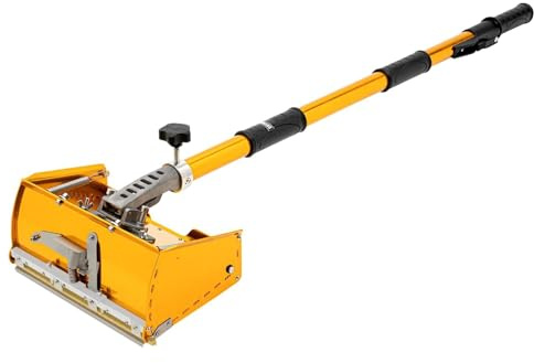 ErnZi 10'' Drywall Flat Finishing Box, w/2.95ft to 4.92ft Adjustable Rod, Rotating Scraper Head, Drywall Mud Skimming Blade, Drywall Tools Putty Knife, 20240129