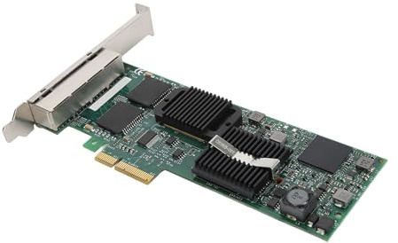 Adaptador de Red Gigabit PCI Express, Tarjeta de Red PCIe de 1000Mbps con 4 Puertos RJ45 Compatible con Linux