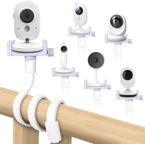 OFFCUP Soporte Camara Vigilancia Bebe, Universal Flexible Soporte para Cámara y Ajustable con Tornillo 1/4, Soporte para Monitor para Bebés para Cuna Mesa Habitación (Recto)