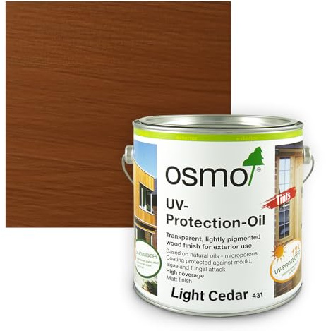 Osmo UV Protection Oil Extra, Matt Tints (Light Red Cedar, 431, 750 ml)