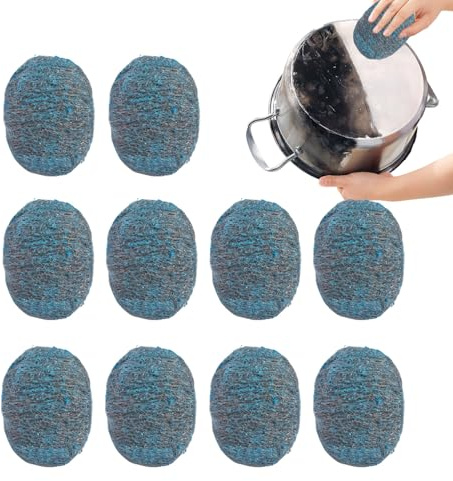 10 Pieces À Récurer En Laine D'acier, 7x6,5x2,5 Cm Tampon De Savon En Laine D'acier,pour Nettoyage De Maison De Vaisselle De Cuisine Des Casseroles Des Poêles