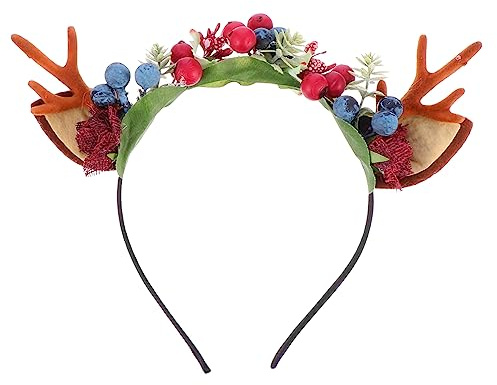 ERINGOGO Diadema Navideña con Cuernos de para Niñas Adorno Cabeza Temático de Fiesta Accesorio Pelo Decorativo para Señoras y Niñas Diseño Creativo