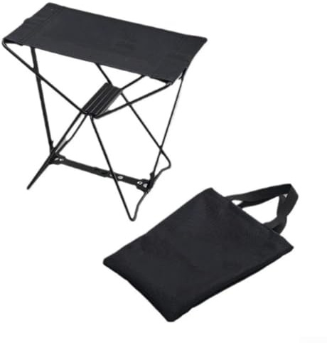 Pumixiy Tragbarer Klappstuhl – robuster Campinghocker aus Aluminiumlegierung mit leichtem Rahmen, ideal für Outdoor-Aktivitäten, Reiseabenteuer und unterwegs (schwarz)