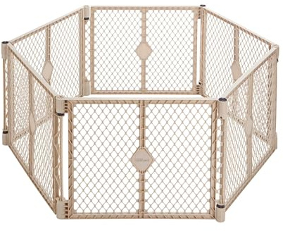 Toddleroo by North States - Superyard Baby Play Yard: Freestanding 6-Panel Baby Playpen - Indoor or Outdoor Use - Made in USA - Encloses Up to 18.5 Square Feet - 26 Inches Tall - Sand