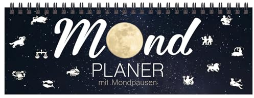 Tischquerkalender Mond 2025: 1 Woche 2 Seiten; Tischkalender mit Mondphasen, Tipps für jeden Tag und viel Platz für Notizen; Format: 29,8 x 10,5 cm