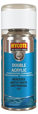 Hycote Double Acrylic Aerosol Car Spray Paint, Mercedes - Arctic White, 150 ml