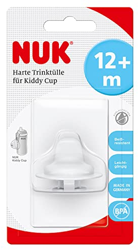 NUK Harte Ersatzsauger für Kiddy Cup Trinklernbecher | beißresistent, leichtgängig und auslaufsicher | BPA frei | weiß | 1 Stück