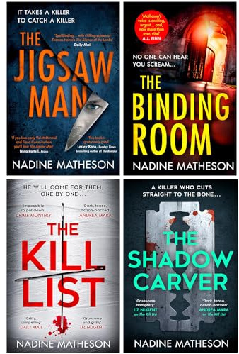 Inspector Anjelica Henley Thrillers Series 4 Books Collection Set By Nadine Matheson (The Jigsaw Man, The Binding Room, The Kill List & The Shadow Carver)