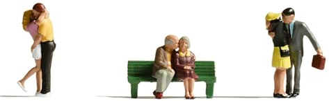 Noch - 15510 - Modélisme Ferroviaire - Figurine - 6 Couples d'amoureux + Banc