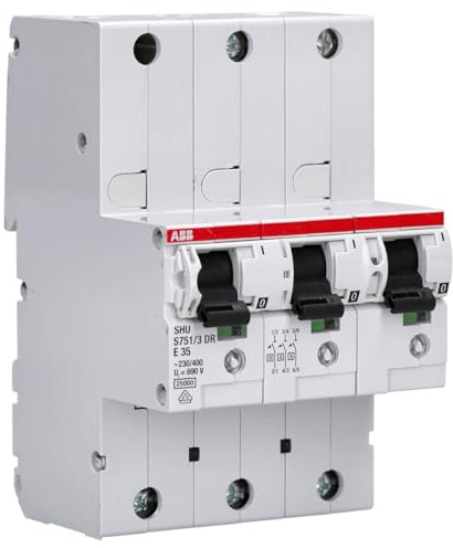 ABB S751/3DR-E35 SLS-Schalter 35A 3-polig – selektiver Haupt-Sicherungsautomat E-Charakteristik 25kA für Hutschiene S750DR-Serie 2CDH781001R2352