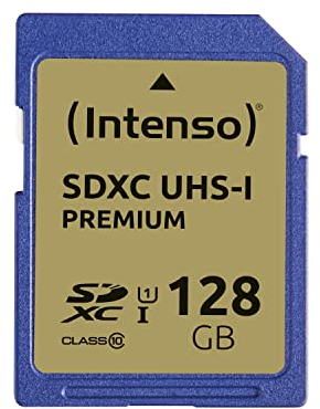 Intenso - Tarjeta de memoria SDXC de 128 GB (45 MB/s, Clase 10, UHS-I)