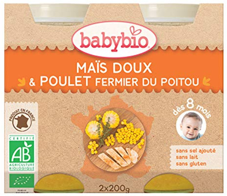 Babybio maïs doux poulet dès 8 mois 2x200g