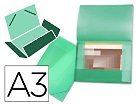 Liderpapel SS18 - Carpeta porta documentos, A3, color verde