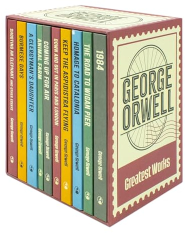 The Greatest Works Of George Orwell 10 Books Hardback Collection (1984, Animal Farm, The Road To Wigan Pier, Homage To Catalonia, Keep The Aspidistra Flying, Down And Out In Paris And London)